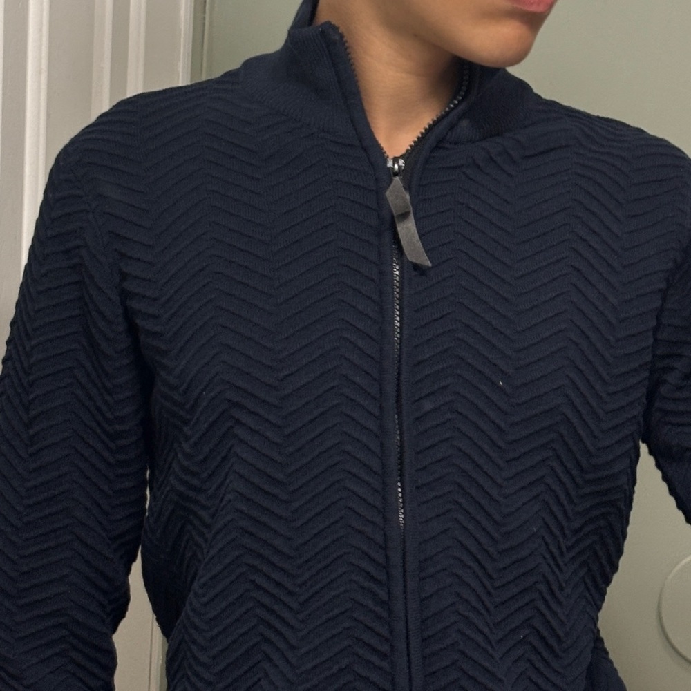 Indigo Men's Dark Blue Chevron Jacket